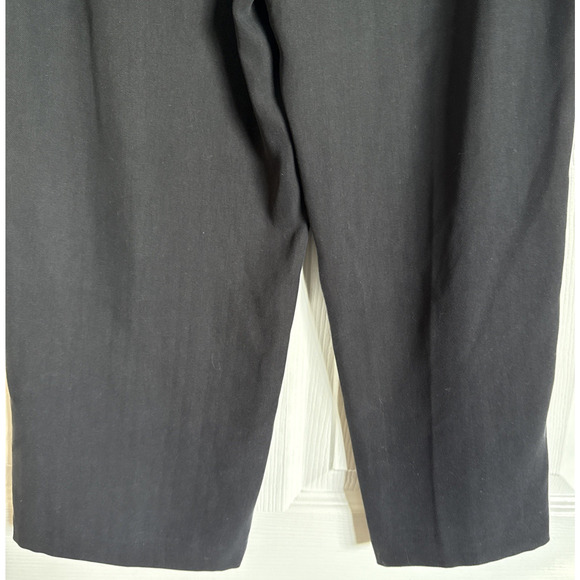 Tommy Bahama Women's Sz 6 100% Silk Wide Leg Capri Length Pants Black Pull On - Picture 11 of 11